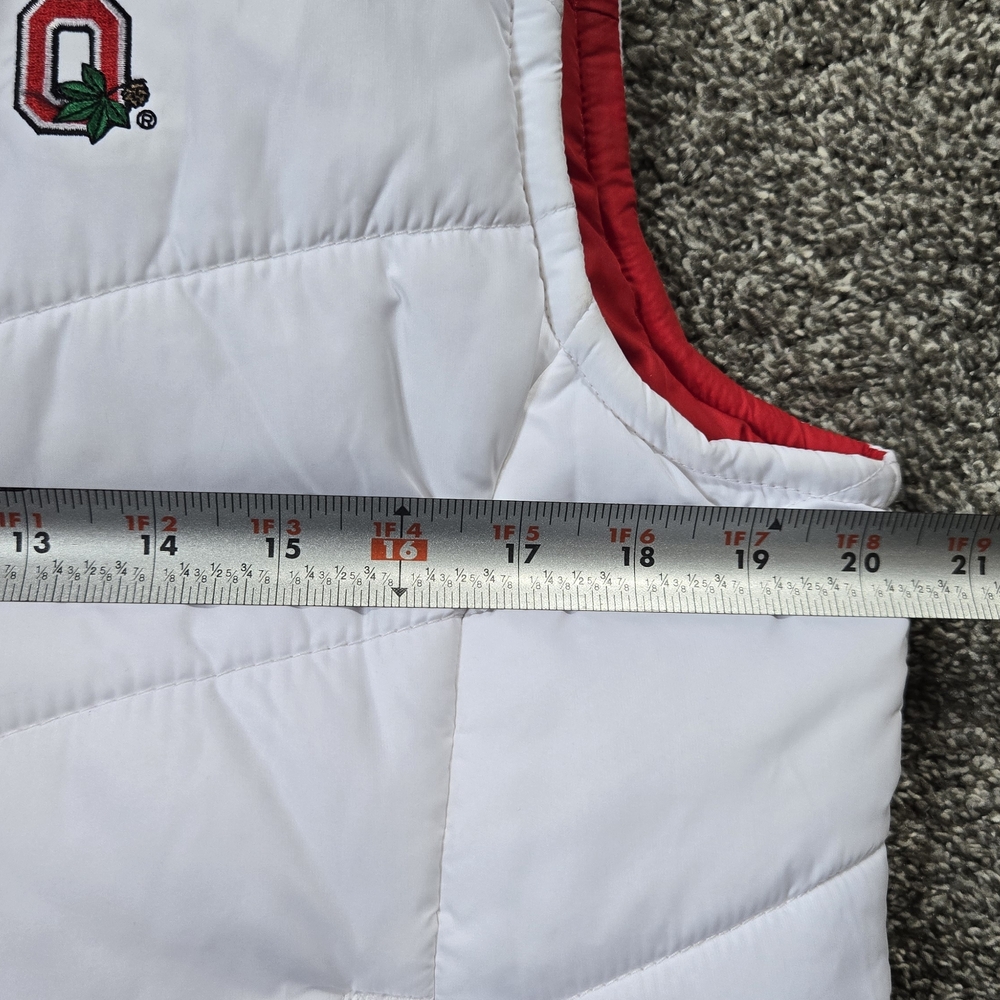 Columbia Reversible Puffer Vest White and Red Ohio State EUC size large - Picture 9 of 12